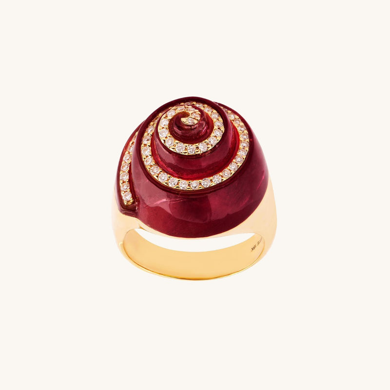 Snail tourmaline ring