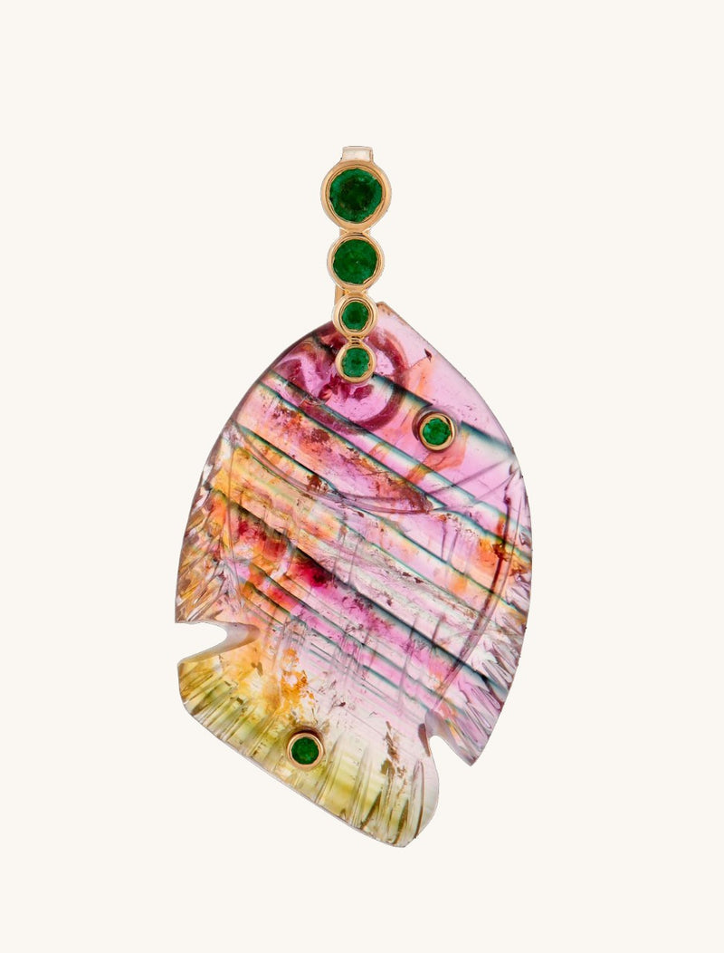 Tourmaline fish pendant